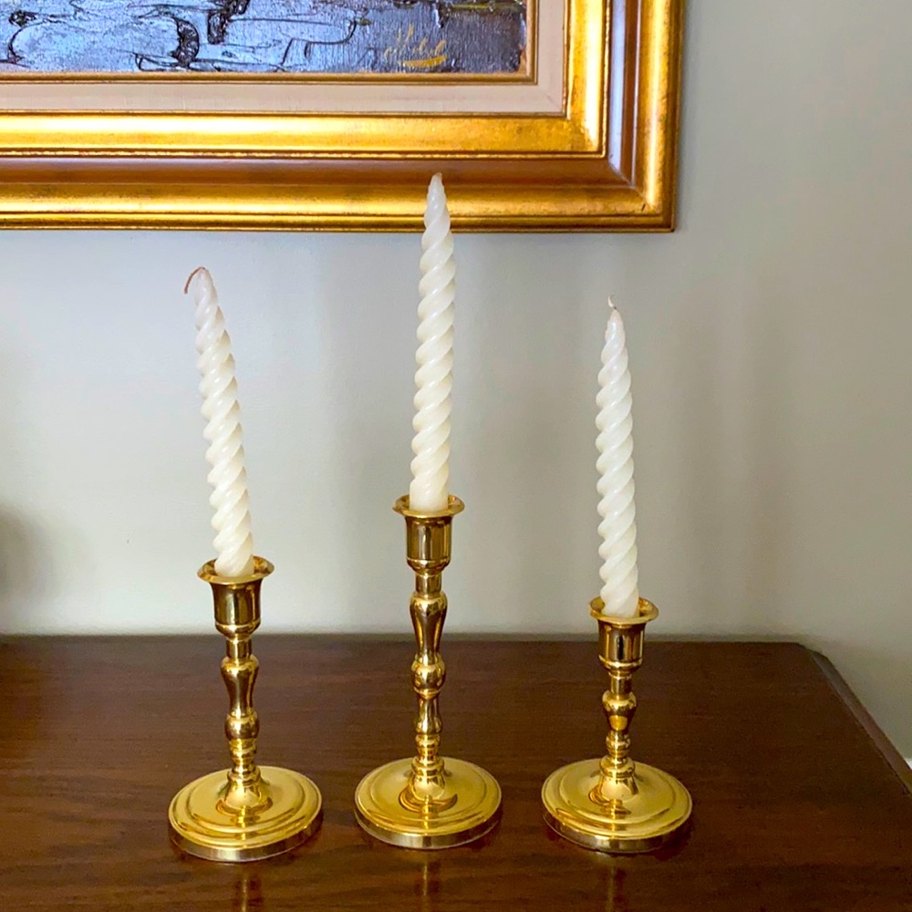 Set of 3 brass candlestick 🕯